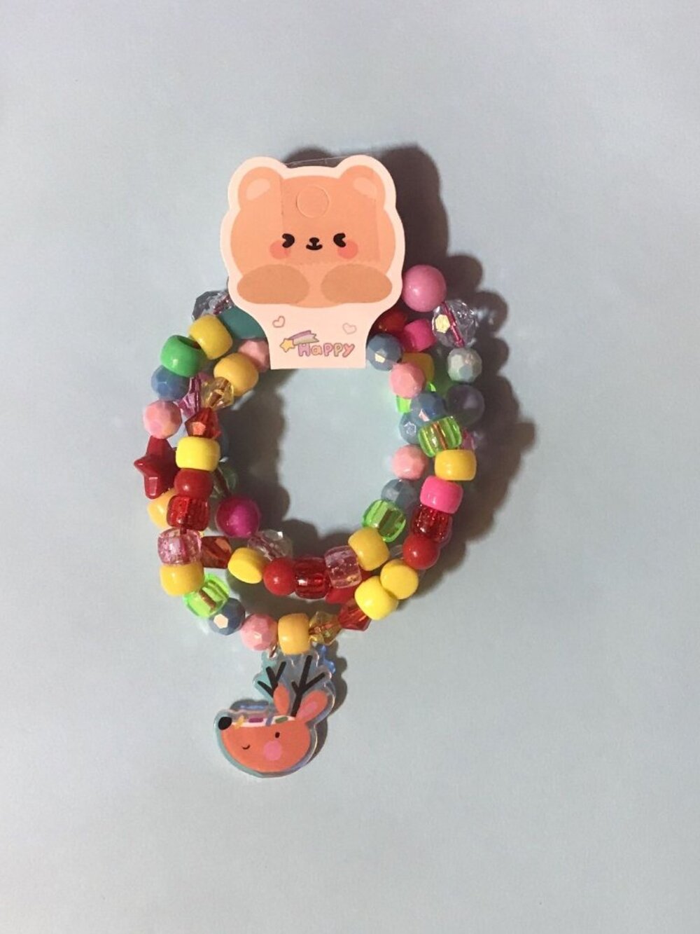 Jingle Jellybean - Set of 3 Handmade Beaded Bracelets - Stackable Jewelry
